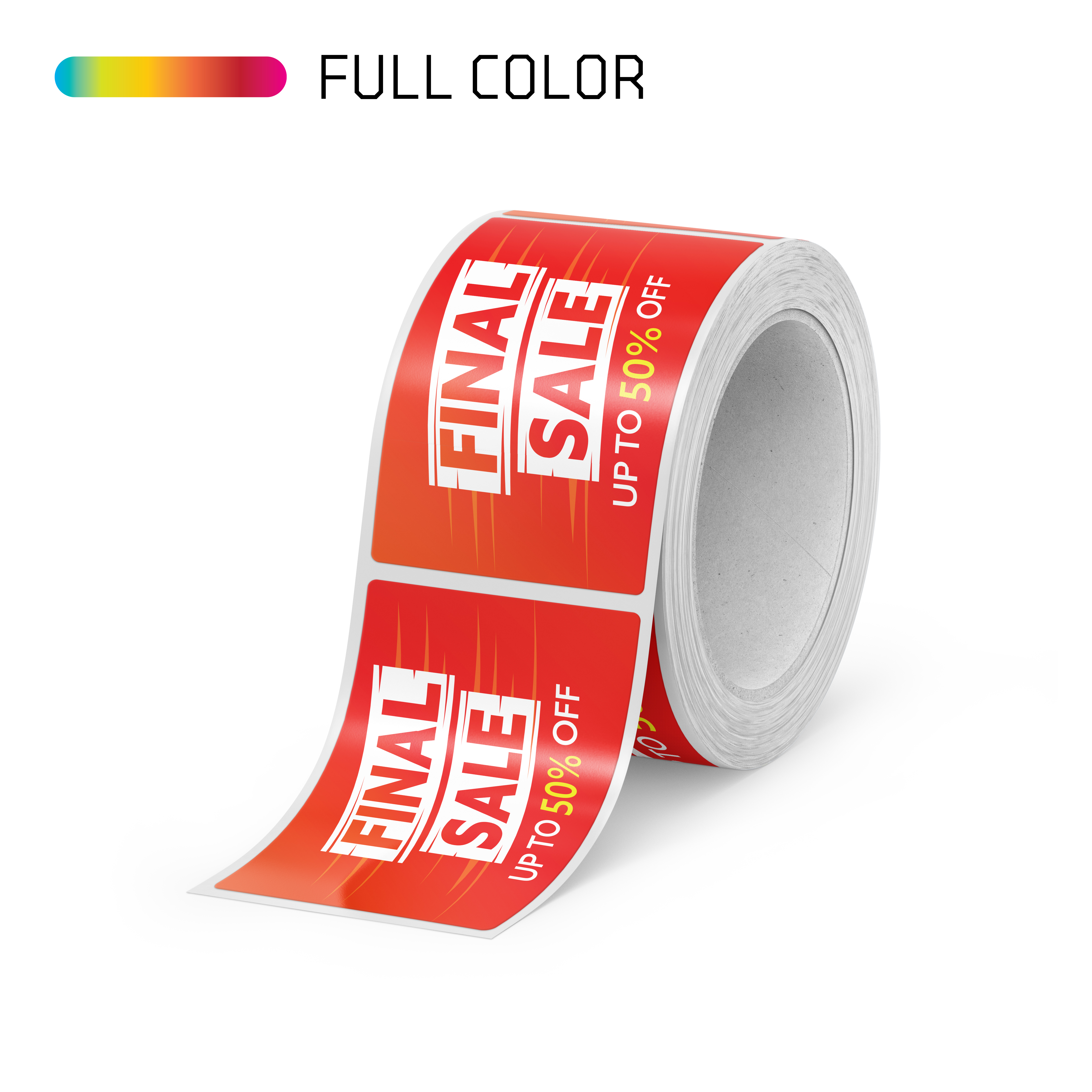 Rectangle Blockout Paper Roll Labels