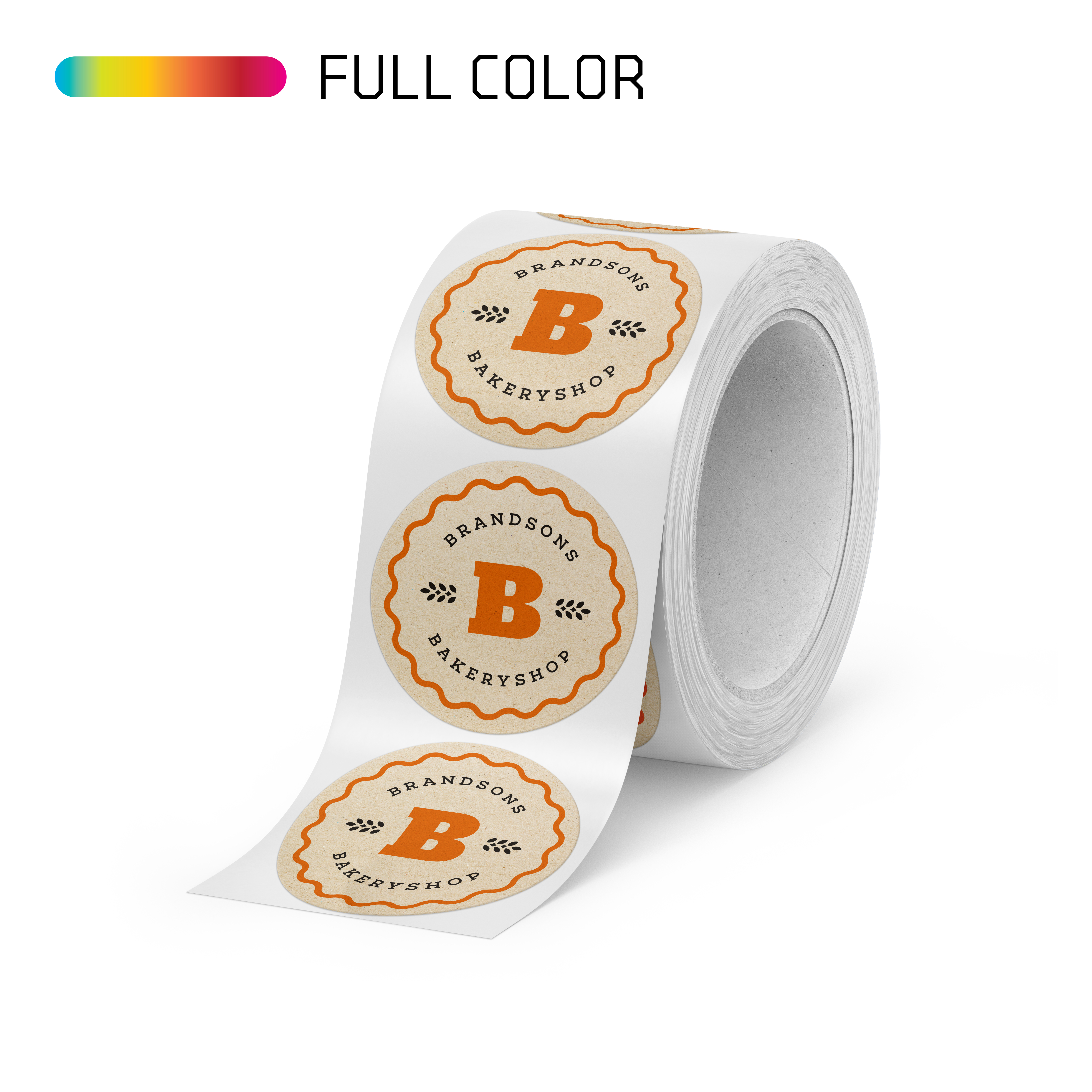Circle Natural Kraft Paper Roll Labels
