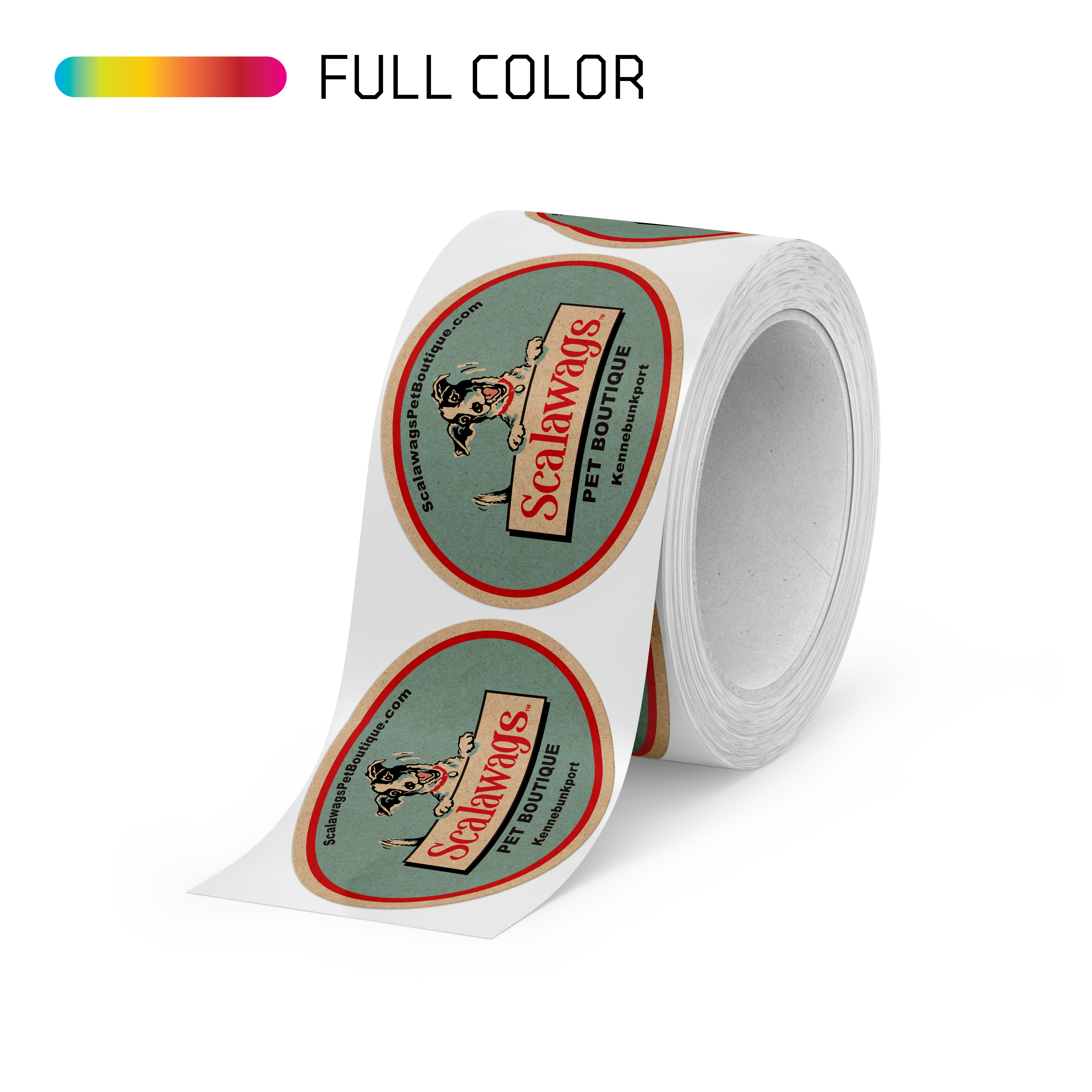 Oval Natural Kraft Paper Roll Labels