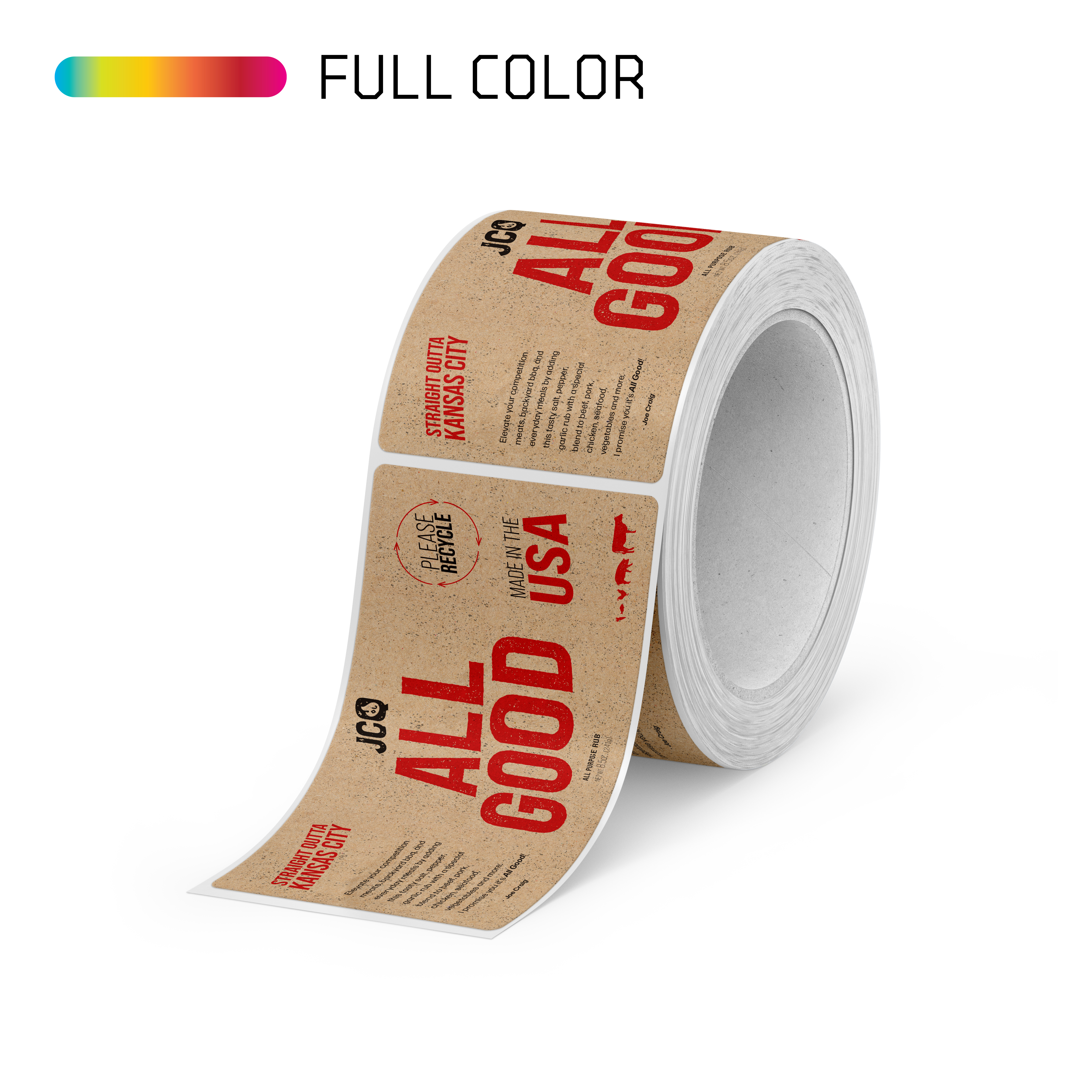 Rectangle Natural Kraft Paper Roll Labels