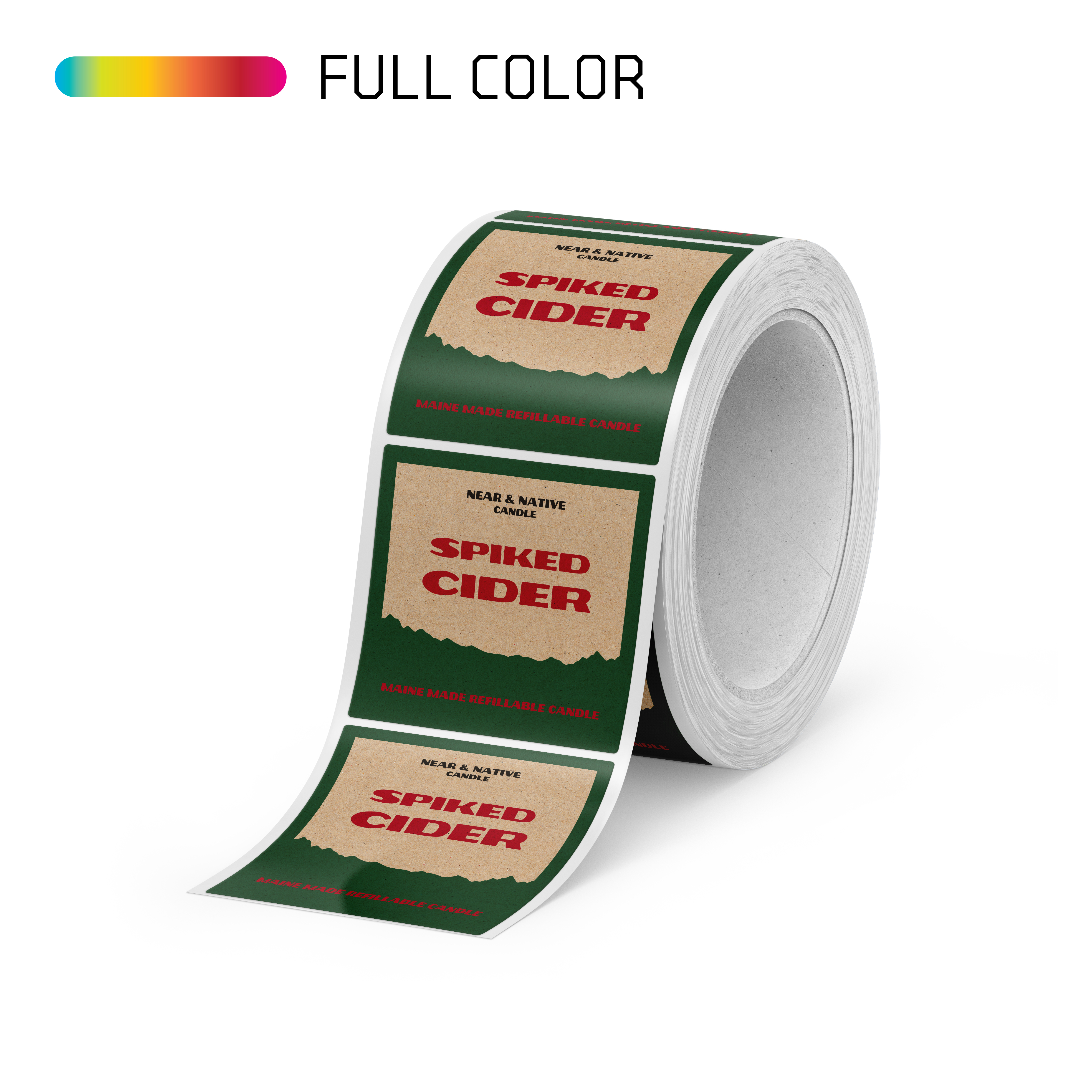 Square Natural Kraft Paper Roll Labels