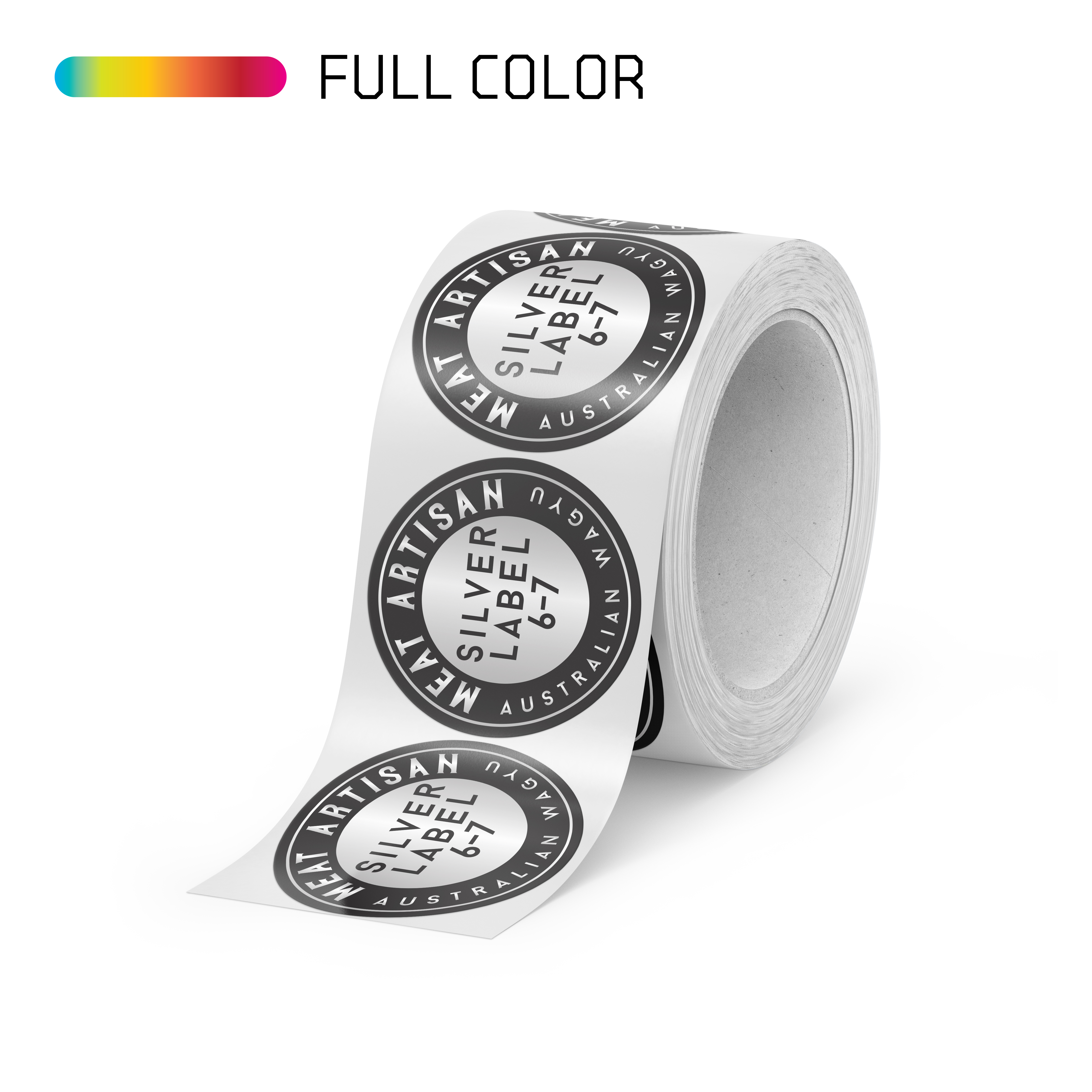 Circle Silver BOPP Roll Labels