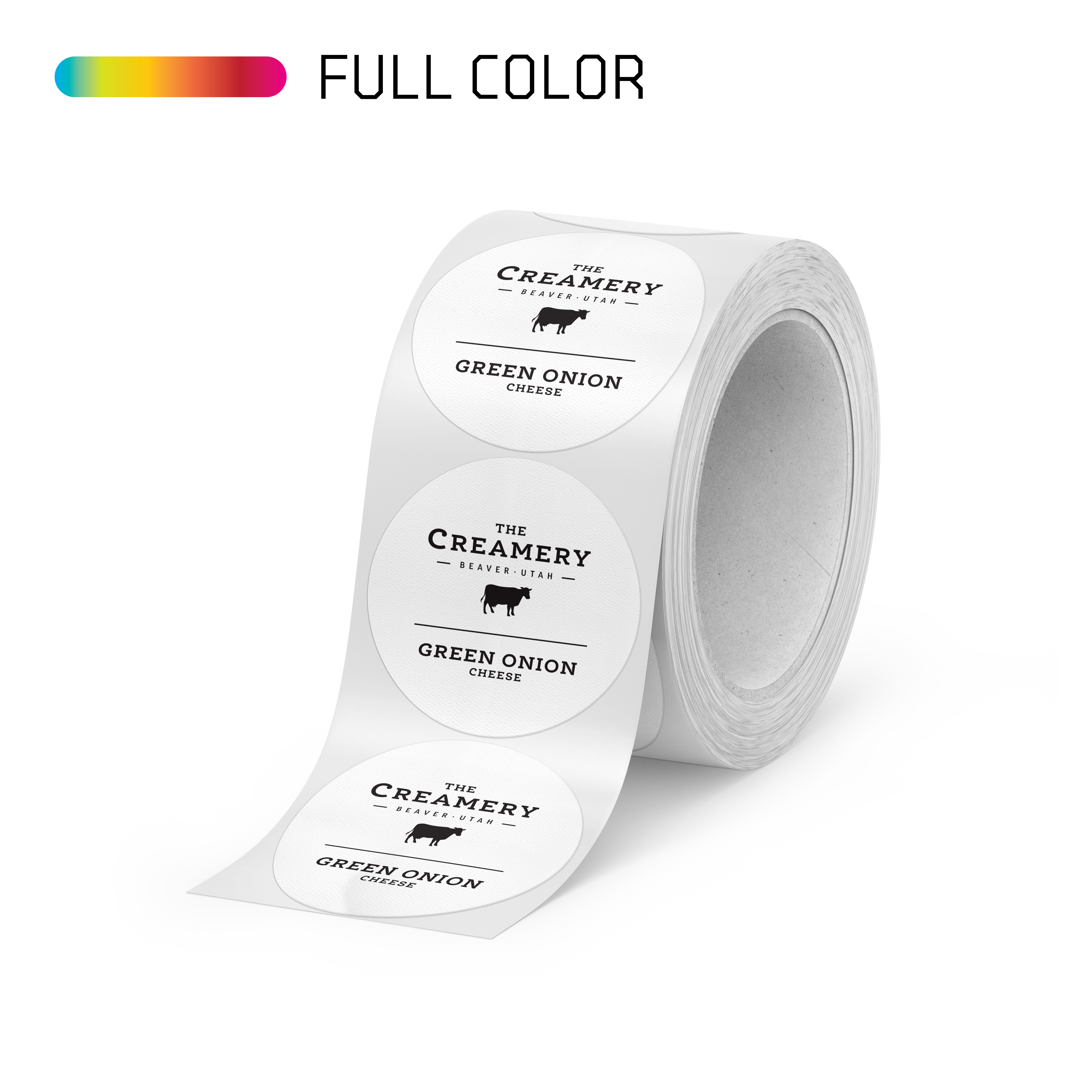 Circle White Felt Paper Roll Labels