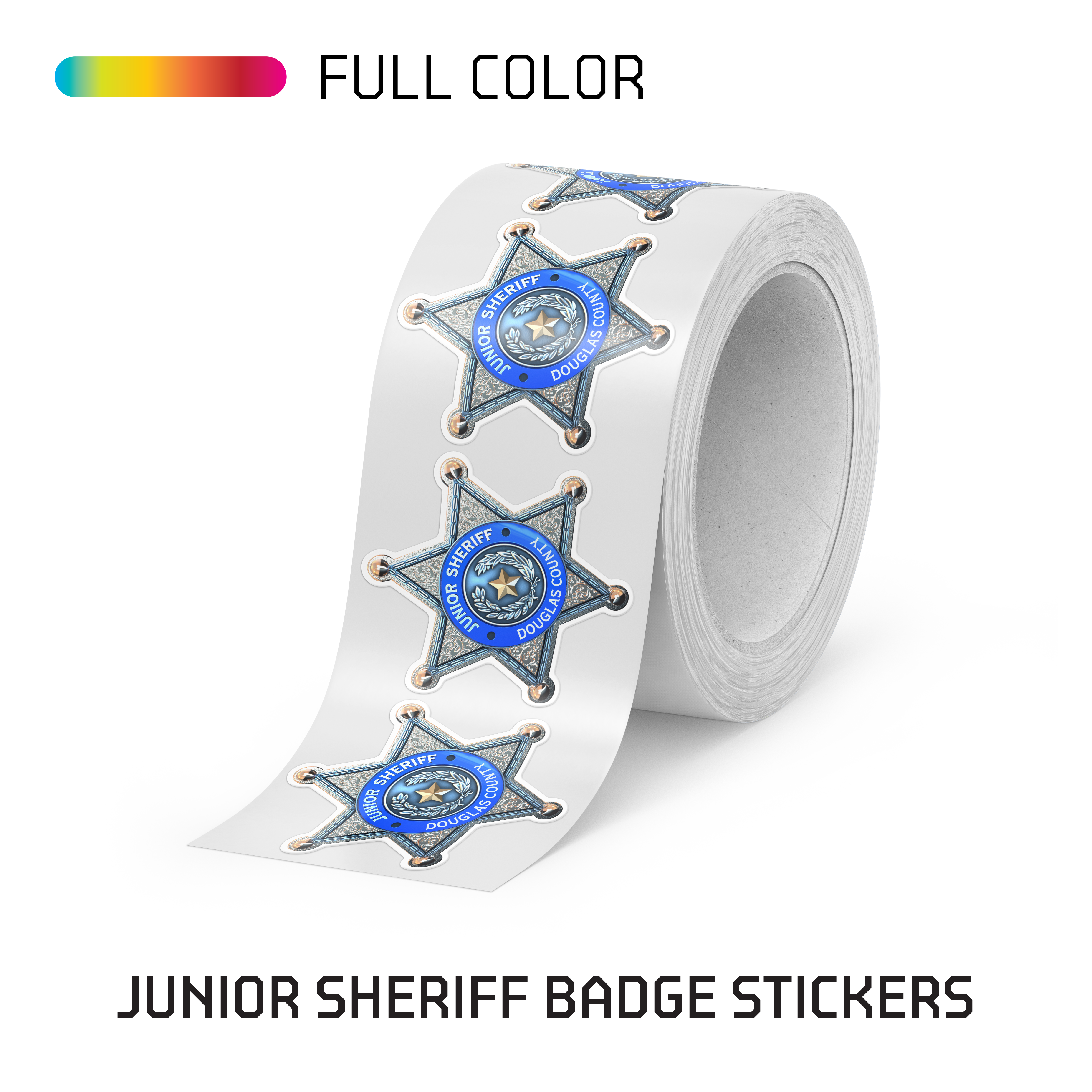 Sheriff Badge Stickers on Rolls