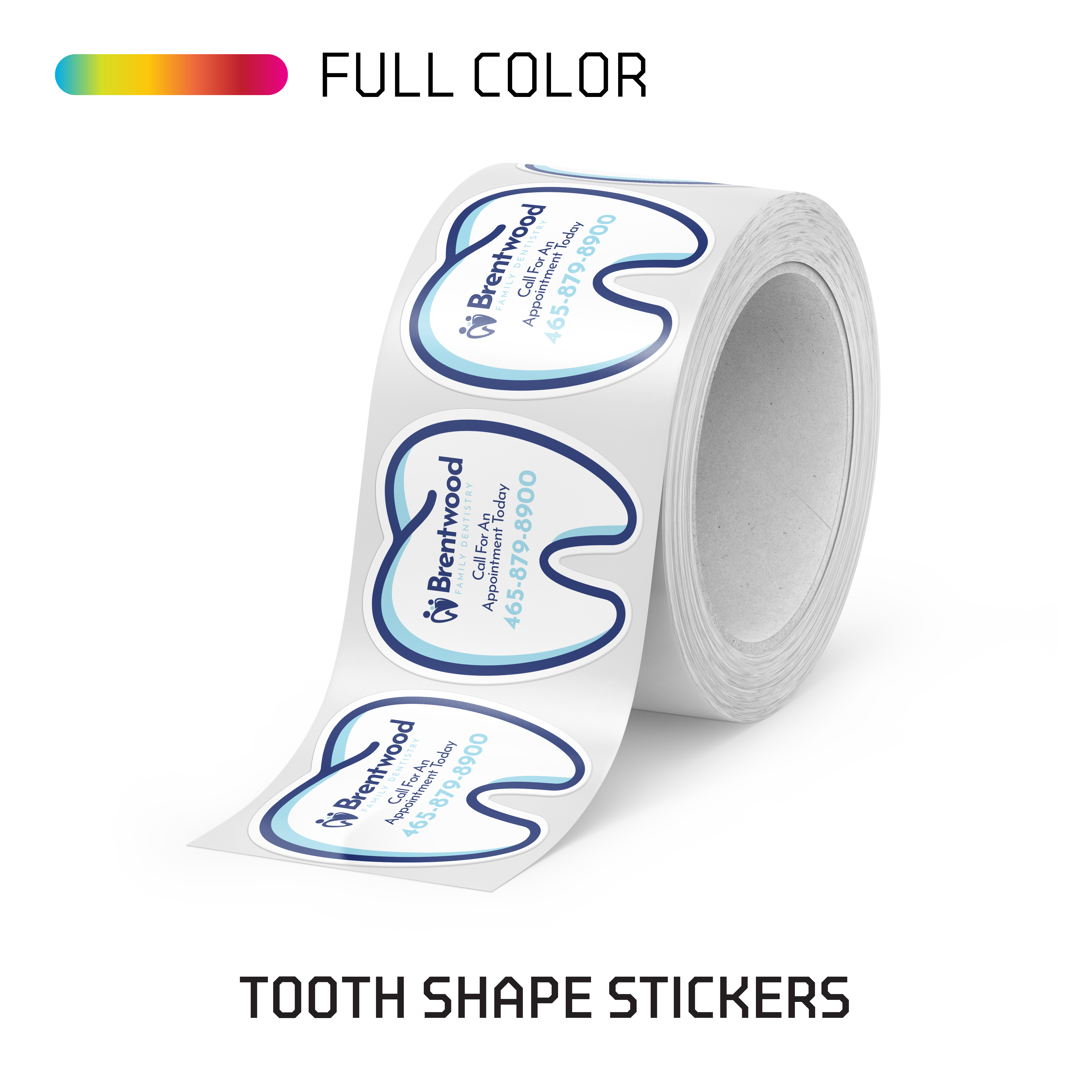 Tooth / Dentist Stickers on Rolls
