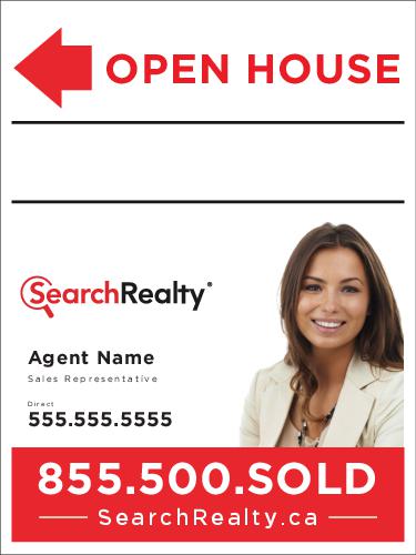 Search Realty Sandwich Board  18 x 24 with Photo & Marker Panel - 2 Agents