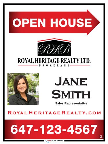 Royal Heritage Realty Sandwich Board  18 x 24 with Photo - 2 Agent