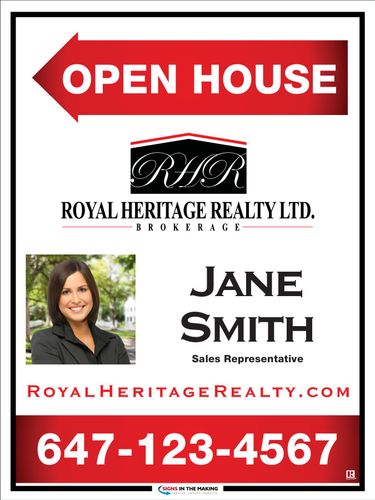 Royal Heritage Realty Sandwich Board  18 x 24 with Photo - 2 Agent