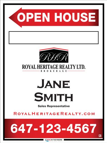 Royal Heritage Realty Sandwich Board  18 x 24 with Marker Panel - 1 Agent