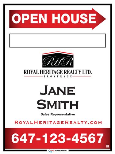 Royal Heritage Realty Sandwich Board  18 x 24 with Marker Panel - 1 Agent
