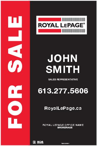 Royal LePage - For Sale Sign - 24x36 - Black