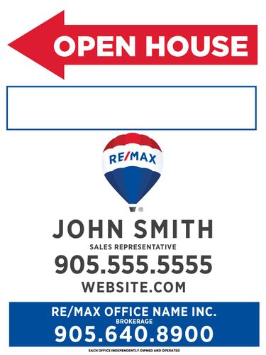 RE/MAX® - Open House Sandwich Board - 18x24 w/Marker Panel