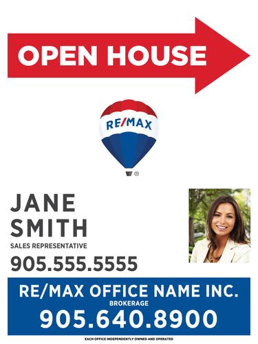 RE/MAX® - Open House Sandwich Board - 18x24 w/Photo