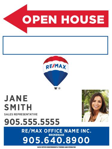 RE/MAX® - Open House Sandwich Board - 18x24 w/Photo & Marker Panel