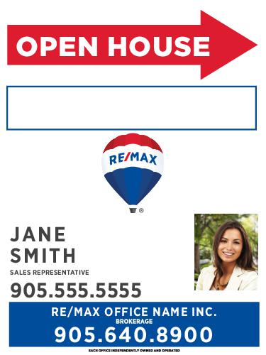 RE/MAX® - Open House Sandwich Board - 18x24 w/Photo & Marker Panel