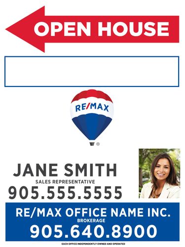 RE/MAX® - Open House Sandwich Board w/Marker Panel & Photo - 24x32