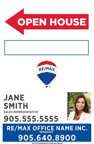RE/MAX® - Open House Sandwich Board w/Marker Panel & Photo - 19x29