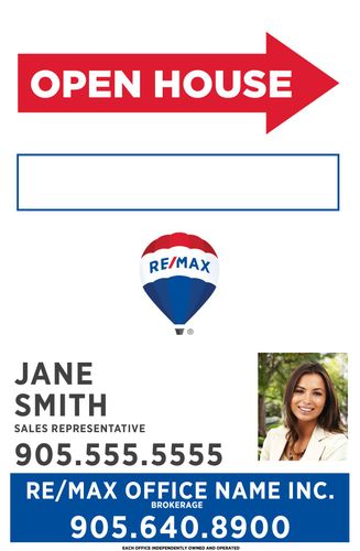 RE/MAX® - Open House Sandwich Board w/Marker Panel & Photo - 19x29