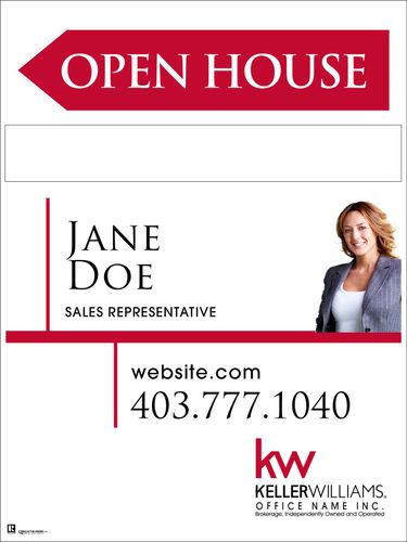 KW - Sandwich Board - White - 18x24 - w/Marker Panel & Photo