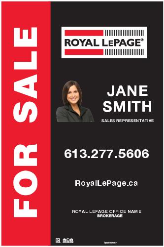 Royal LePage - For Sale Sign - 24x36 - Black with Photo