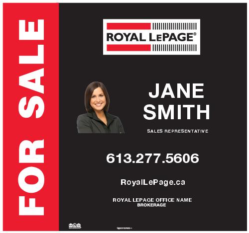 Royal LePage For Sale Sign - 32x30 - Black with Photo