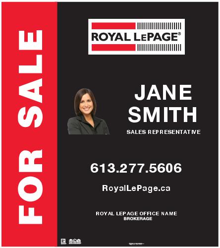 Royal LePage - For Sale Sign - 32x36 - Black with Photo