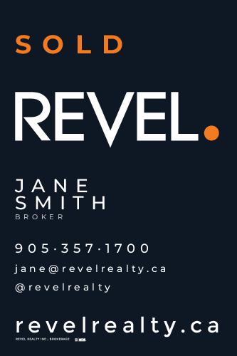 REVEL Realty SOLD Sign - 24x36 - Dark Blue Standard