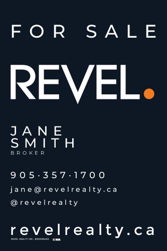 REVEL Realty For Sale Sign - 24x36 - Dark Blue Standard