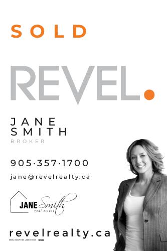 REVEL Realty SOLD Sign - 24x12 - White with Photo
