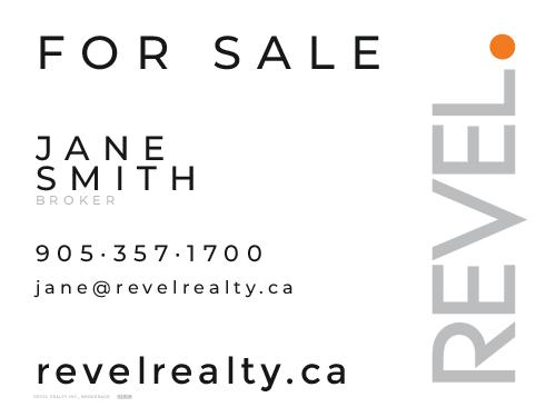 REVEL Realty For Sale Sign - 32x24 - White Standard