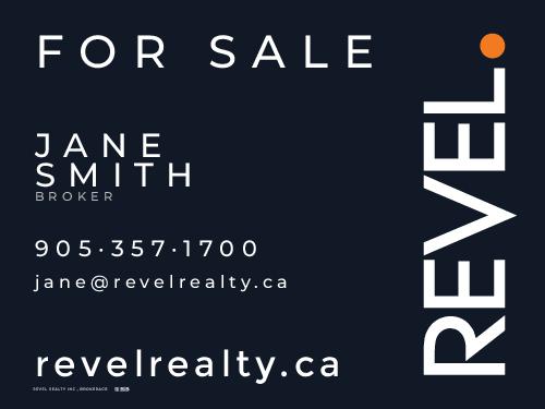 REVEL Realty For Sale Sign - 32x24 - Dark Blue