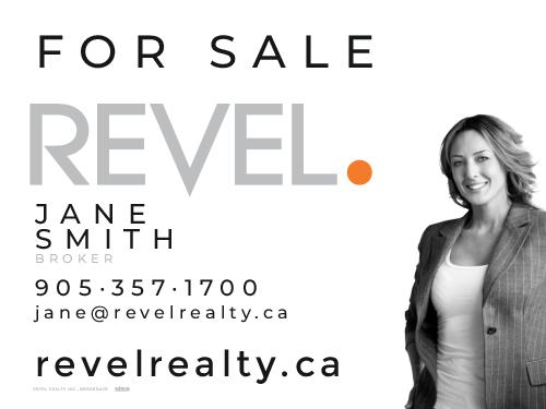 REVEL Realty For Sale Sign - 32x24 - White with Photo