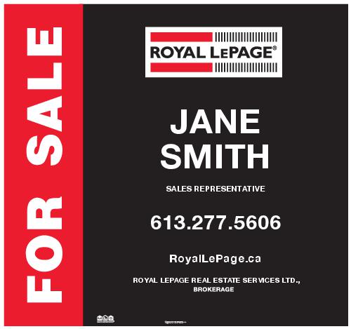 Royal LePage For Sale Sign - 32x30 - Black Corporate