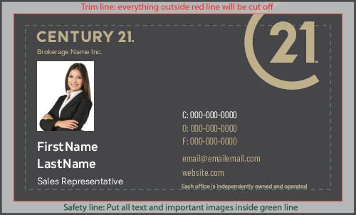 Century 21 Business Cards - Style 01 (With Photo)