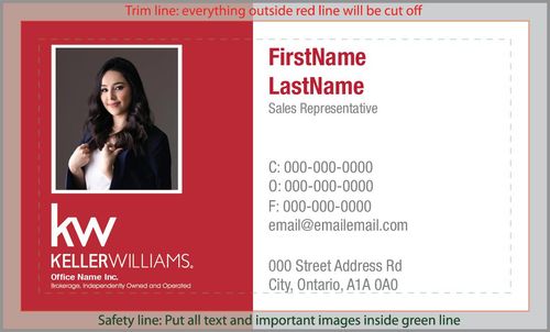 Keller Williams Business Cards - Style 02 (With Photo)