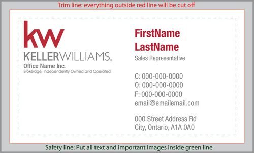 Keller Williams Business Cards - Style 01 (NoPhoto)