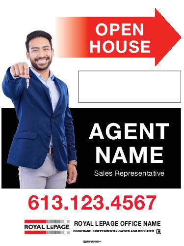 Royal LePage - Sandwich Board - 24x32 - Black Band w/ Photo & Marker Panel