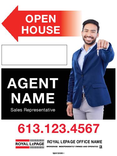 Royal LePage - Sandwich Board - 24x32 - Black Band w/ Photo & Marker Panel