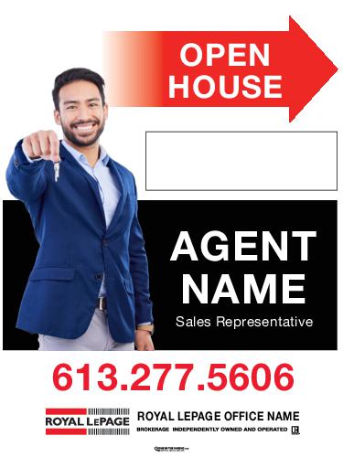 Royal LePage - Sandwich Board - 18x24 - Black Band w/ Photo & Marker Panel