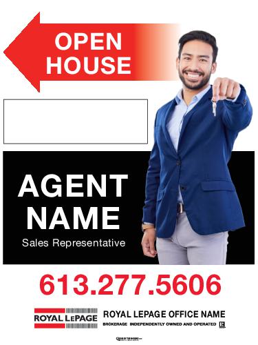 Royal LePage - Sandwich Board - 18x24 - Black Band w/ Photo & Marker Panel