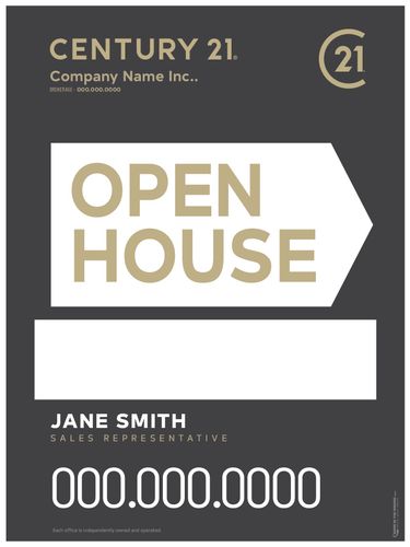 Century 21 Sandwich Board Black w/ Marker Panel - 24x32