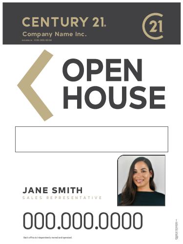 Century 21 Sandwich Board White - 24x32 w/Photo & Marker Panel