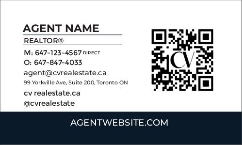 CV Real Estate - City w/ Agent Logo Business Card - 2 Sided