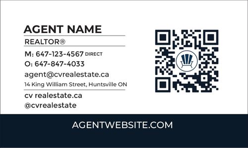 CV Real Estate - Cottage w/ Agent Logo Business Card - 2 Sided