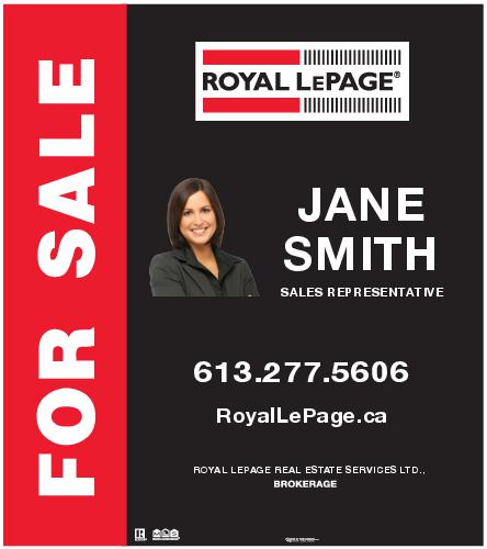 Royal LePage - For Sale Sign - 32x36 - Black Corporate with Photo