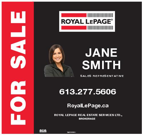 Royal LePage For Sale Sign - 32x30 - Black Corporate with Photo