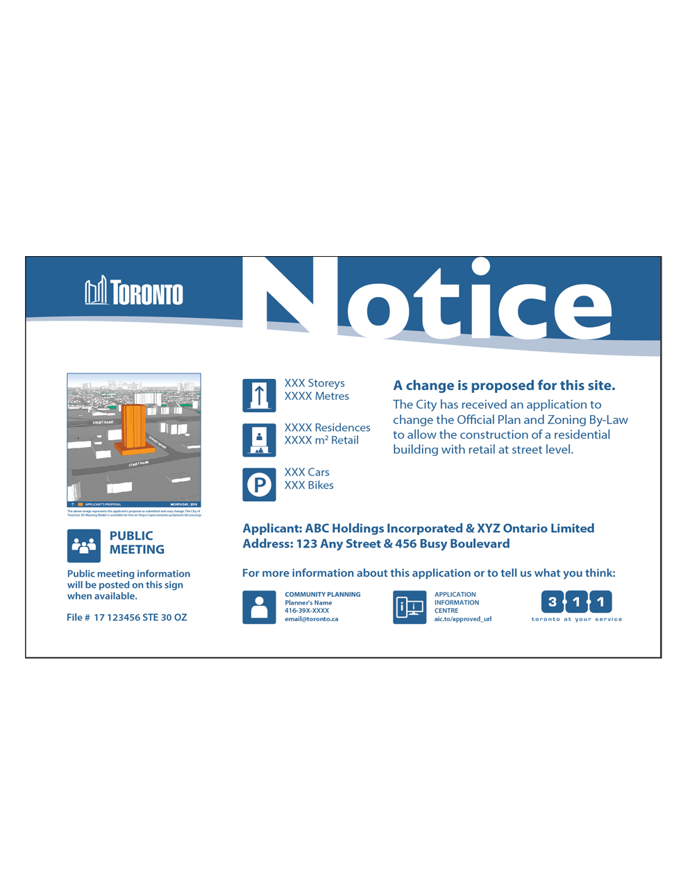 Notice Sign -Toronto + In-ground Installation