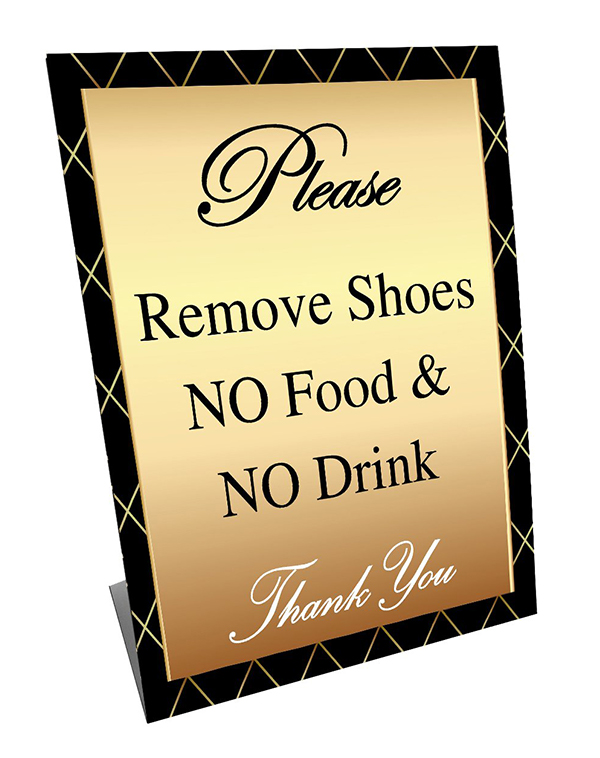 Standup - Please Remove Shoes & No Food or Drink, Gold