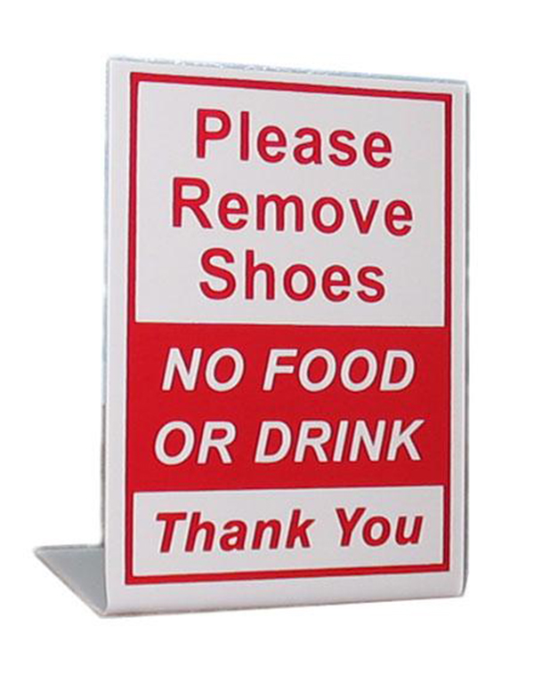 Standup - Please Remove Shoes, No Food, Red