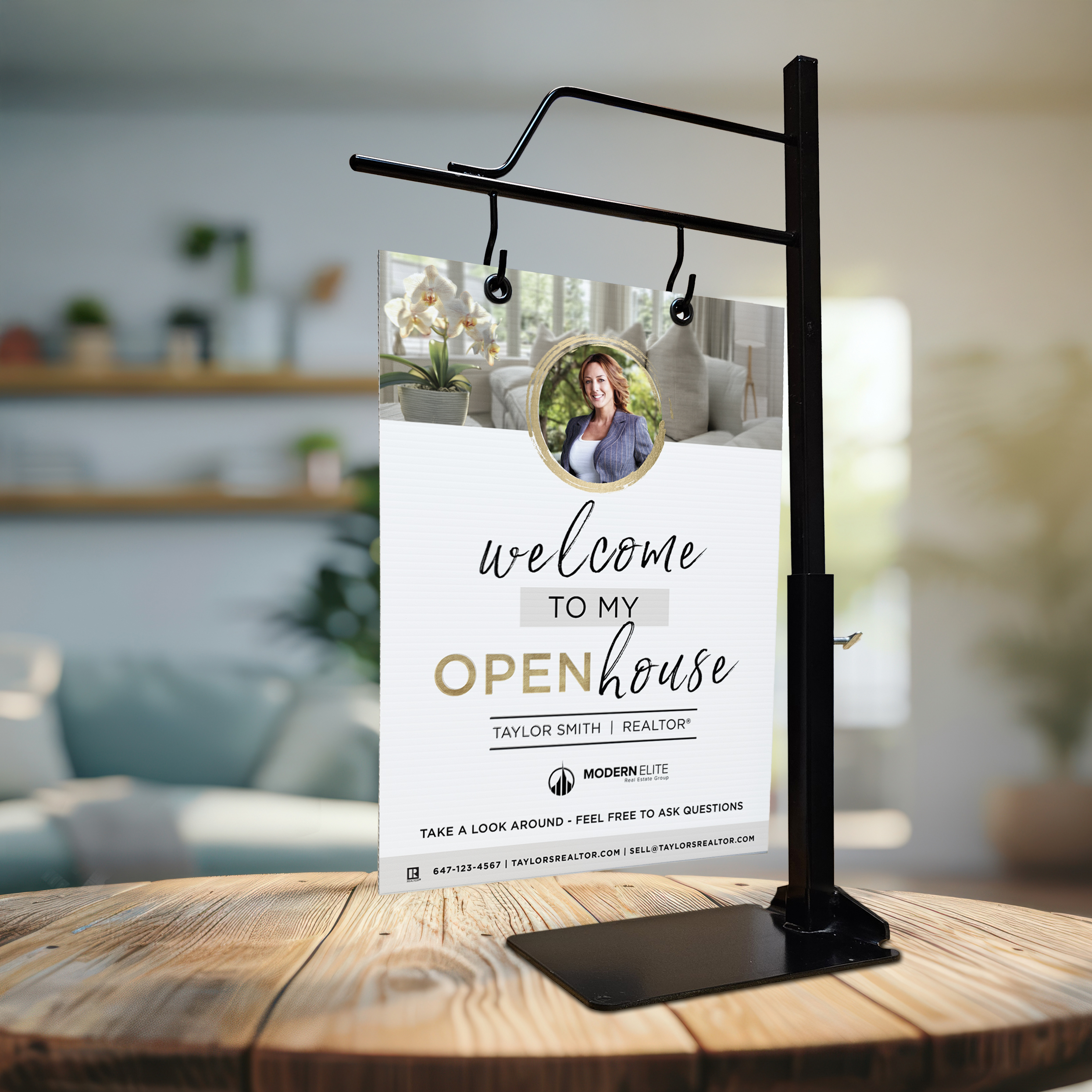 Adjustable Mini Steel Sign Post and Print